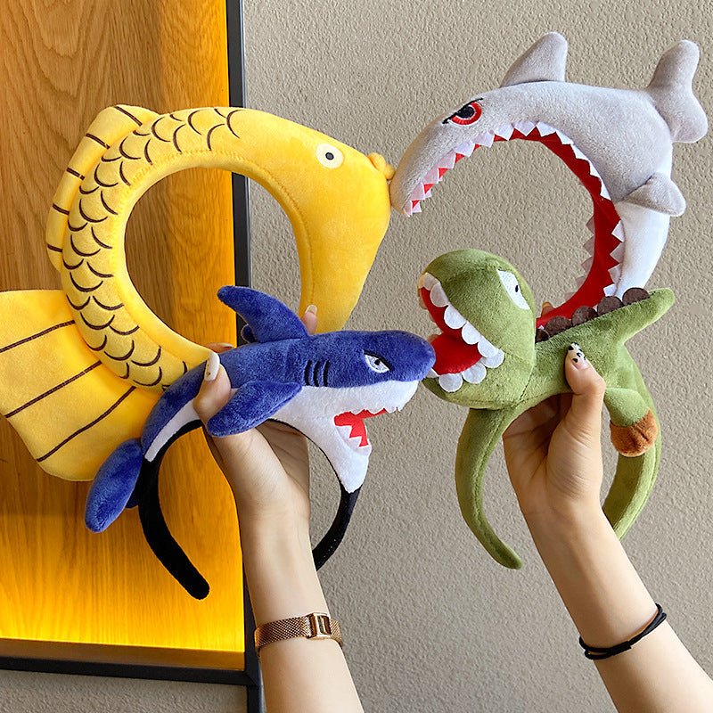 Dinosaur Crab Headband Female Face Wash Super Cute Cute Cartoon Funny Headband Hairpin Hair Tie Headdress New - Ninna Plus