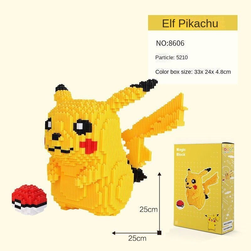 Elf Pikachu Children's Building Blocks Small Particles Adult Men's and Women's Difficult Assembling Toys - Ninna Plus