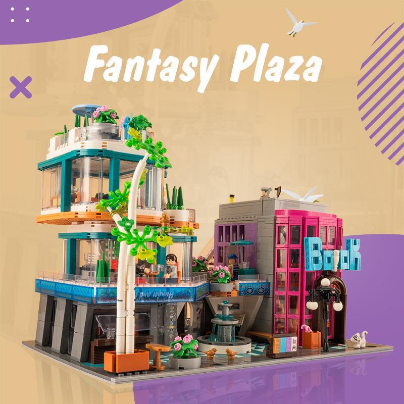 Fantasy Square 10507 Children Educational Assembly Assembling Building Blocks Small Particle Toy K Box Street View Series - Ninna Plus