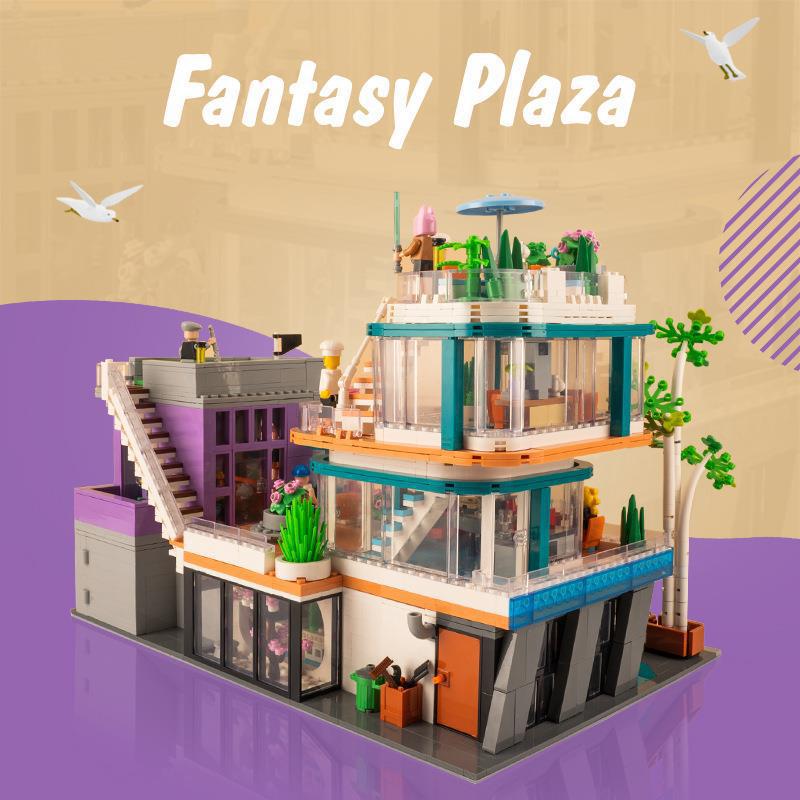 Fantasy Square 10507 Children Educational Assembly Assembling Building Blocks Small Particle Toy K Box Street View Series - Ninna Plus