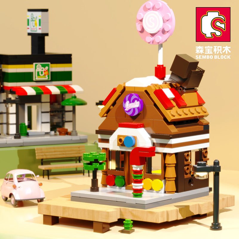 Holiday Street View Fried Chicken Shop Ice Cream Burger Shop Coffee House Assembly Model Children's Assembled Toys - Ninna Plus