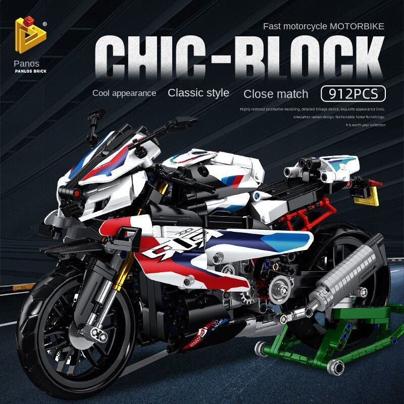 Pan Luo Si 672004 BMW M1000rr Track Motorcycle Building Blocks Model Heavy Locomotive Assembled Compatible with Lego - Ninna Plus