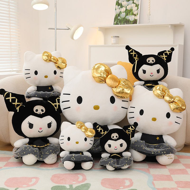 Sanrio Black Gold Series Kuromi Hellokitty Plush Doll Hello Kitty Doll Wedding Baby Doll - Ninna Plus