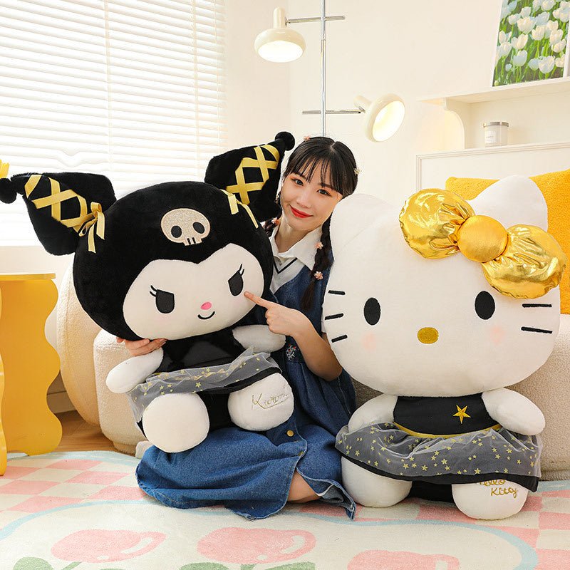 Sanrio Black Gold Series Kuromi Hellokitty Plush Doll Hello Kitty Doll Wedding Baby Doll - Ninna Plus