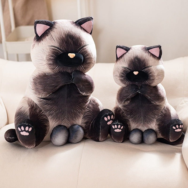 Simulation Siamese Kitten Doll Cute Cat Plush Toy Children Doll Cartoon DDMOO Pillow Gift - Ninna Plus